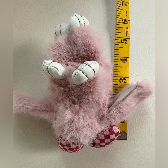 Dusty Rose Pink Mauve Soft Fluffy Plush Bunny Keychain Charm For Purse Backpack - Picture 7 of 7